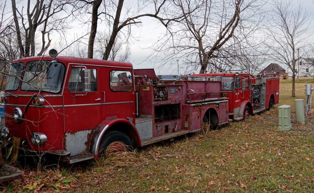 These old fire engines have been sitting here for decades.